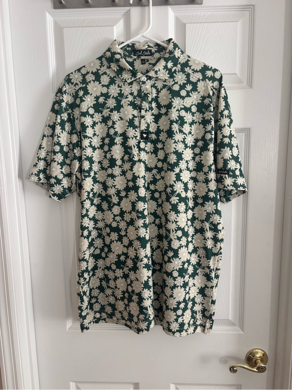 Bad Birdie - Green Floral Polo